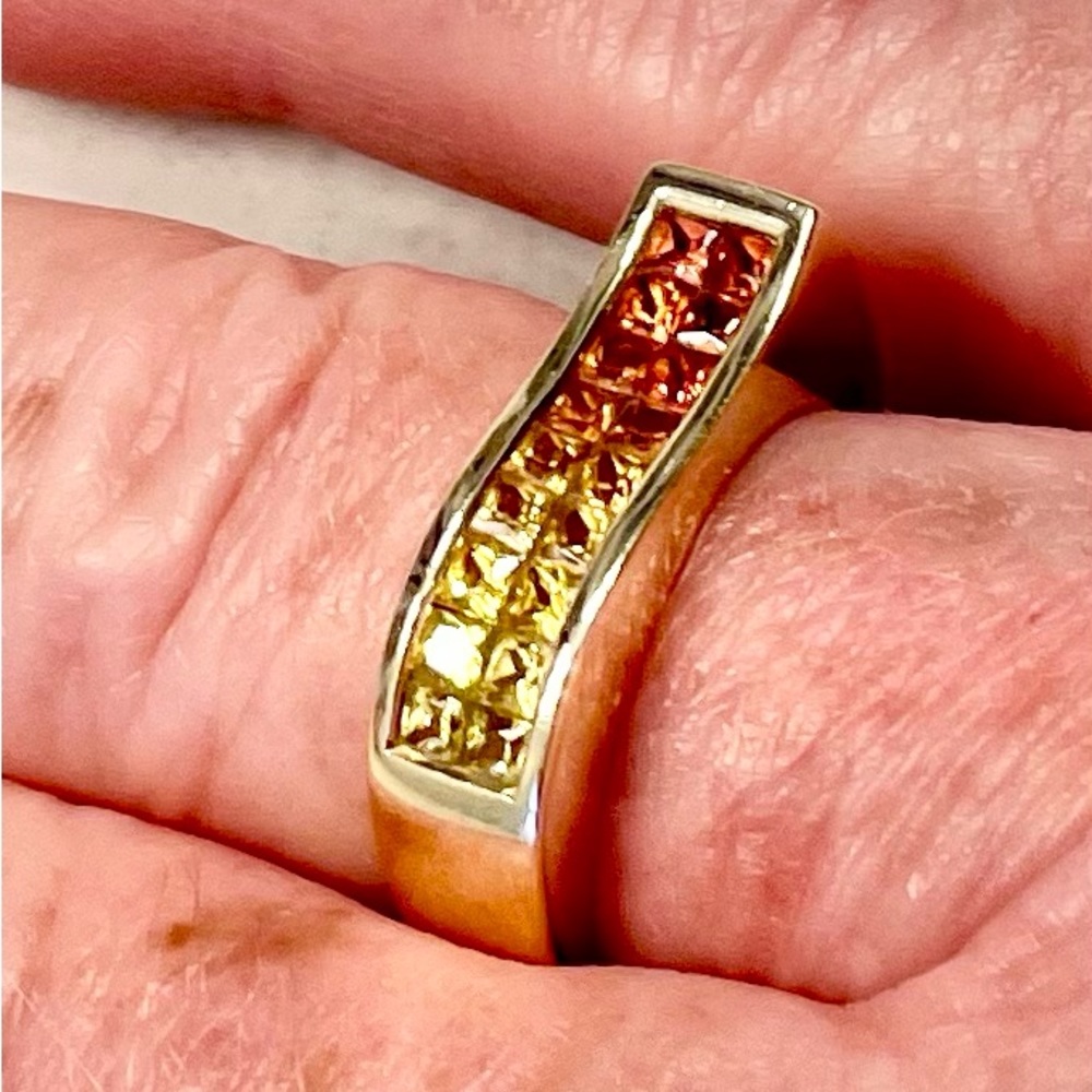 14K Gold & Sapphire Wave Ring